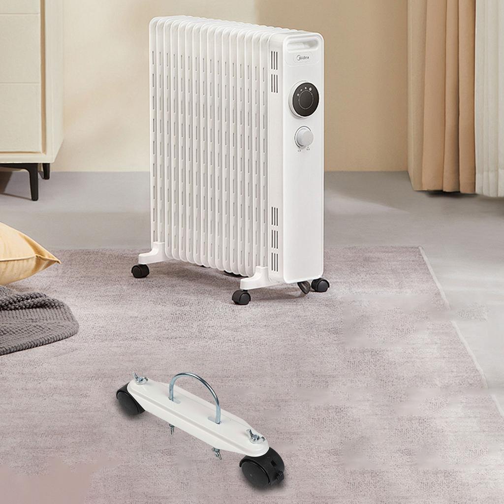 2x Elektrischer Heizkörper Mobiler Rollenhalter Stahlrahmen mit 360-Grad-Drehrollen für mühelose Bewegung