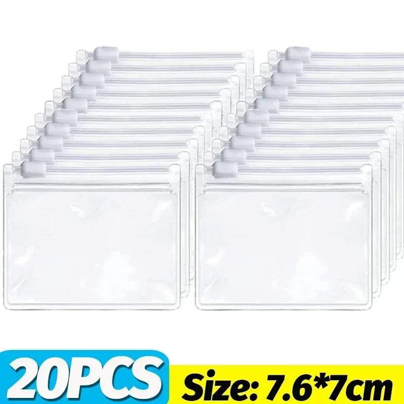 

50/5PCS Mini Clear Bag Pill Dispenser Bags Protable Travel Jewel Pouch with Sliding Zipper Self-sealing Waterproof Storage 2035