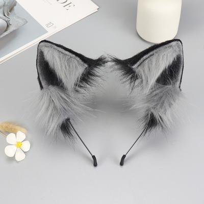 Handmade Plush Cat Ears Headband With Tail Accessory Set Cosplay Costume Unisex