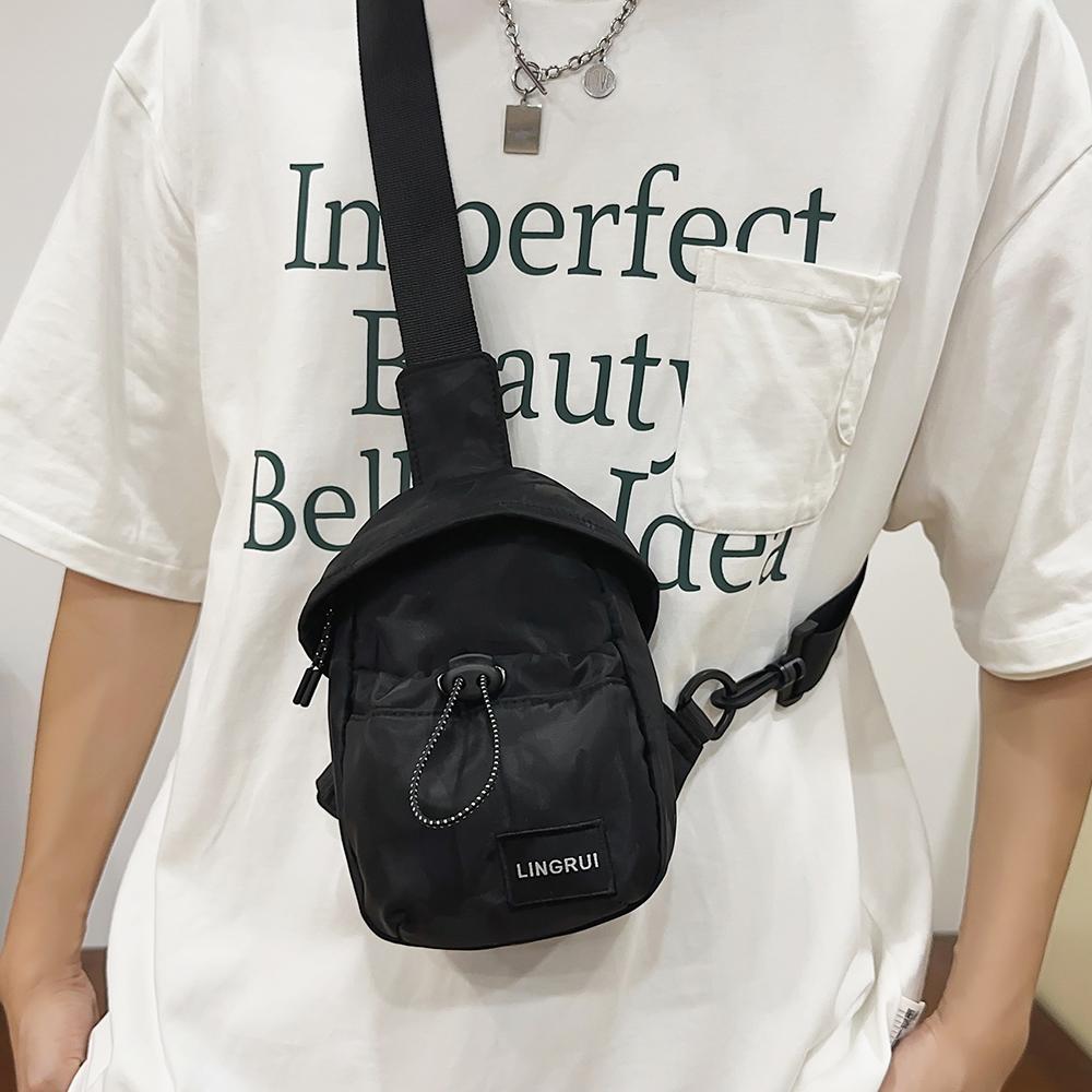 Neutral Style Small Shoulder Bag, Portable Mini Phe Bag, Trendy and Cool Chest Bag, Small Bag, Sports Shoulder Bag