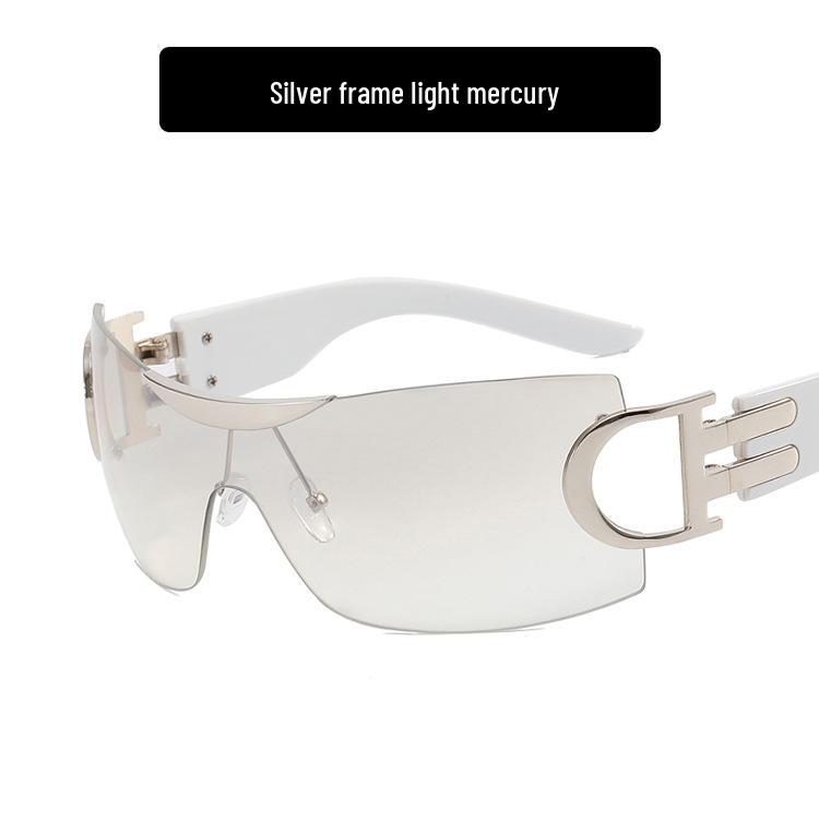 Large Frameless Y2K Sunglasses 2022 - Futuristic Sporty Design