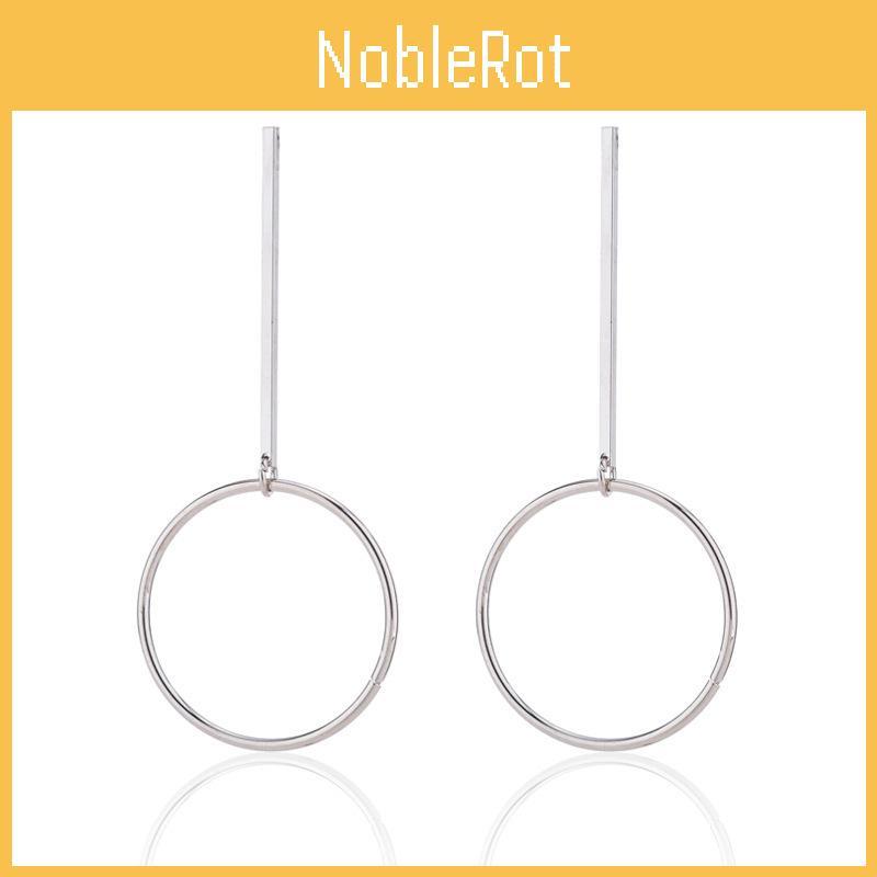 Silver Gold And Geometric Hoop Earrings Fashionable Minimalist Alloy Jewelry For Women