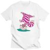 Cheshire Cat Animation Tshirts Short Sleeve Print T Shirt Unique Alice In Wonderland T-shirts Slim Cotton Tee Tops Unisex