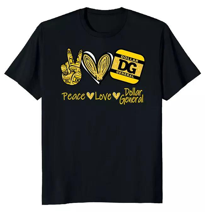Футболка унисекс Classic с принтом Peace Love Dollar General Размеры S-5XL XXXXL