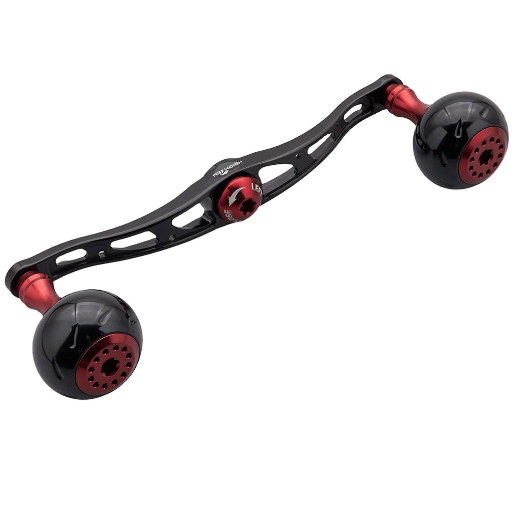 HEIGHTEN Fishing Reel Handle Aurora Series Compatible With SHIMANO DAIWA Abu Garcia 130mm Black and Wine Red