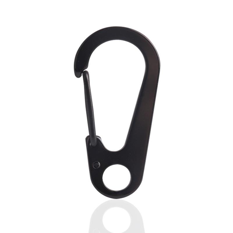 5 pcs, High quality vacuum plated titanium matte black 45MM hiking buckle, outdoor, stainless steel, spring quick hanging buckle, lightweight hiking