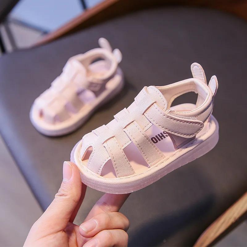 Summer Children Light-up Toddler Shoes New Bunny Soft-soled Roman Shoes Baby's Footwear Sandals Kids Shoes Girl with LED G12191
