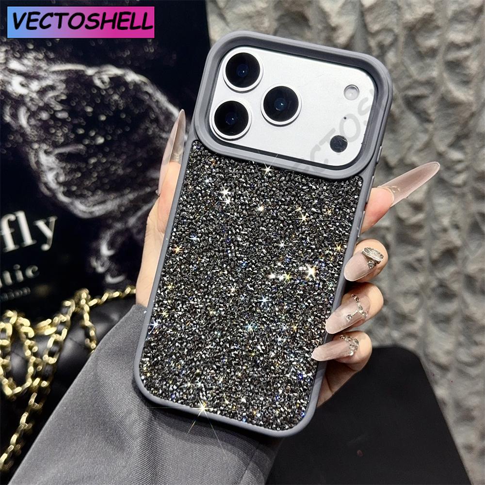 Luxury Fantasy Bling Little Rhinestone Glitter Phone Case For iPhone 17 14 15 16 Plus 13 12 11 Pro Max Shockproof Bumper Cover