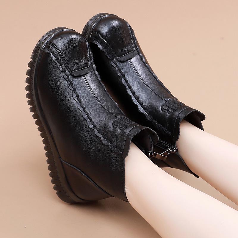 2026 Autumn/Winter Fleece-Lined Cotton Shoes for Middle-Aged & Elderly Women 39 чёрный