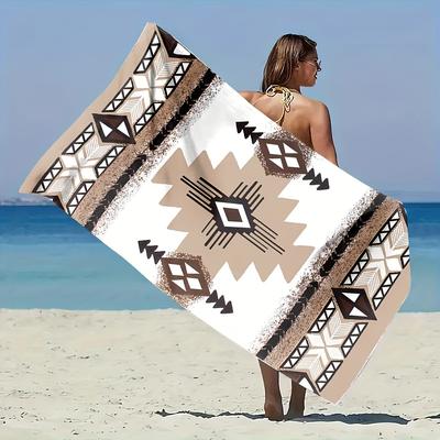 Bohemian Style Patterned Beach Towel, Versatile for Seaside Beach Swimming Pool Bathroom Camping Yoga