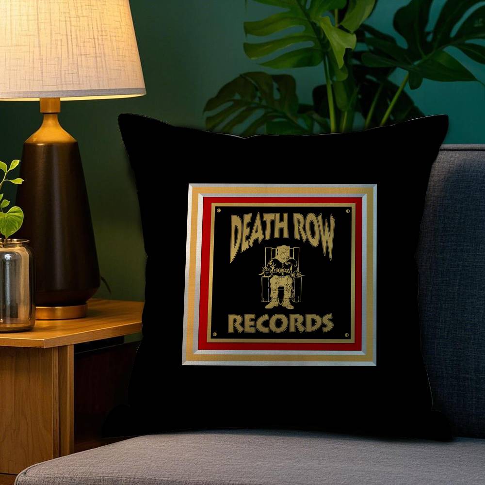 

D-Death Row Records Наволочка Диван Вітальня Спальня Двосторонній Друк Квадратна Подушка Подушка для Сну Наволочка 12x12Inch