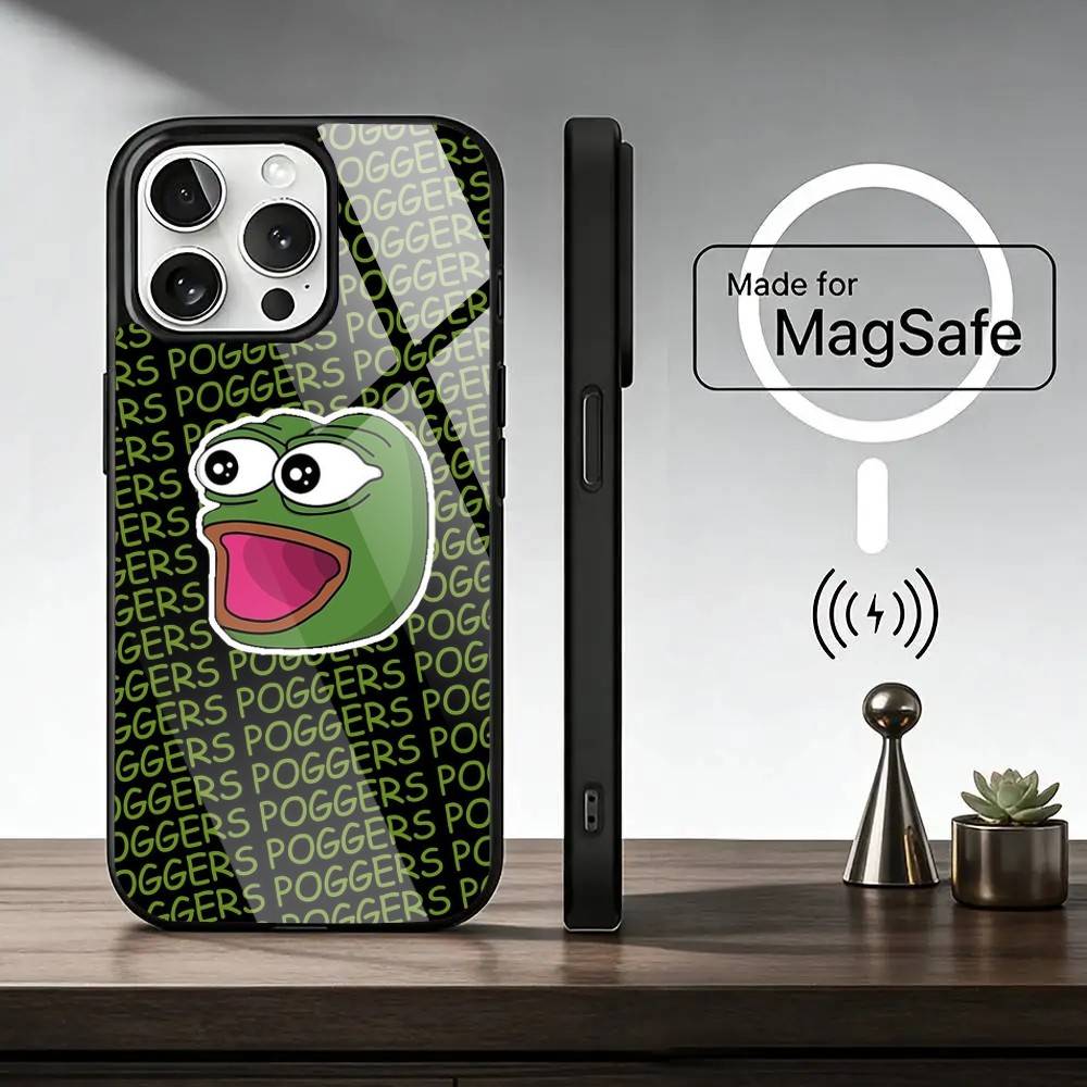 P-Pepe the Frog  Phone Case For iPhone17,16,15,14,13,12,11 Plus,Pro Magnetic with Magsafe Wireless Charging