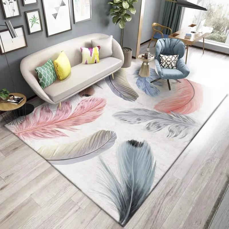 Skandinavischer Geometrischer Wohnzimmerteppich Langlebiges Rutschfestes Design Großzügige Fläche Bodenmatte Stilvolle Heimdeko Teppich Moderne Räume