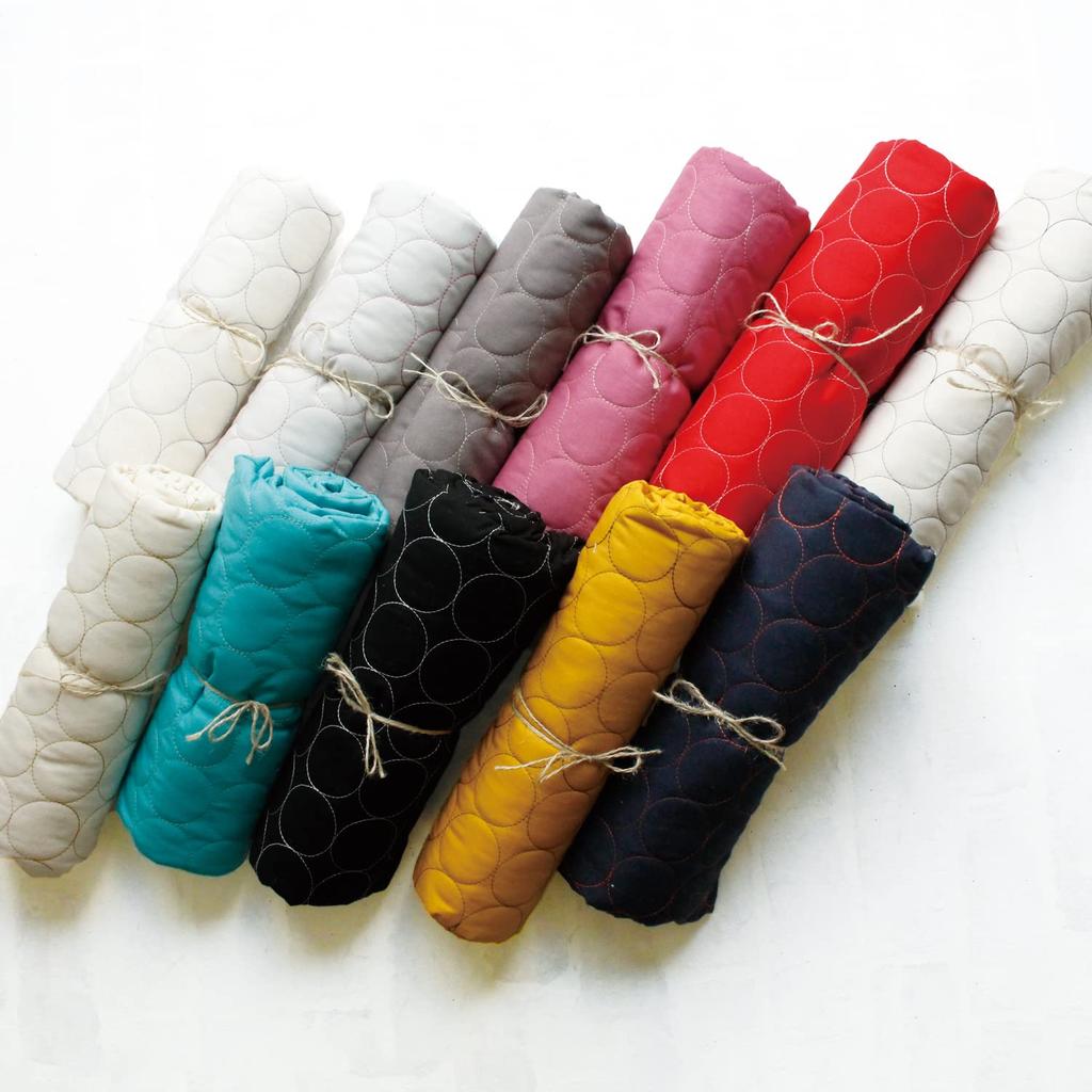 Nippon Chuko Circle Stitch Quilting Fabric Gray x 1m Design Stitch Quilting Fabric -Circle- Beige, Cut, CIRQL-5-1M,