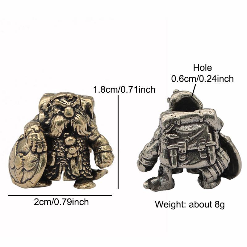 Dwarf Brass Knife Beads EDC DIY Paracord Woven Bracelets Lanyard Pendants Accessories Outdoor Tool Hangings Charms