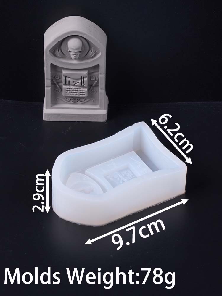 3D Multi Style Relief Cross Tombstone Candle Mold DIY Halloween Skull Soap Silicone Molds Plaster Resin Craft Making Home Decor