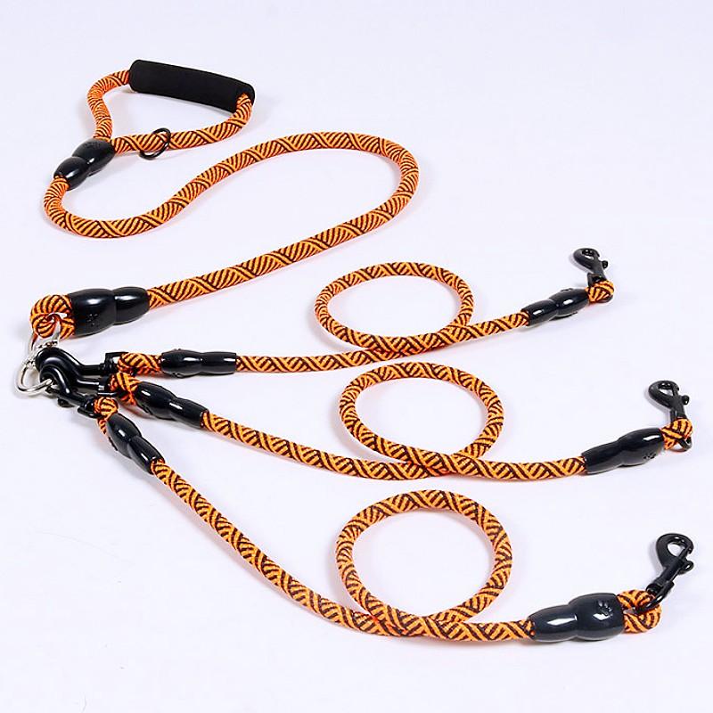 Dog Leash One-drag-three Dogs Leashes Double-head Leash for Dogs Walking Detachable Leashes Soft Handle Dog Chain Pet Products