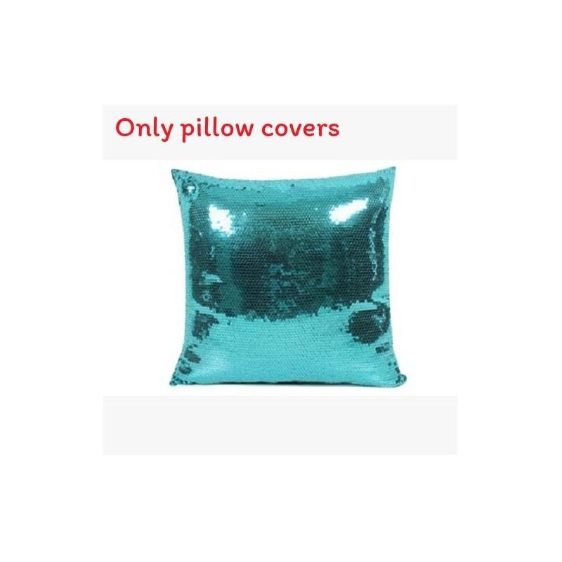 Luxurious Satin Sequin Pillow Cover 17 Inches With Handpainted Floral Design For Home Decor