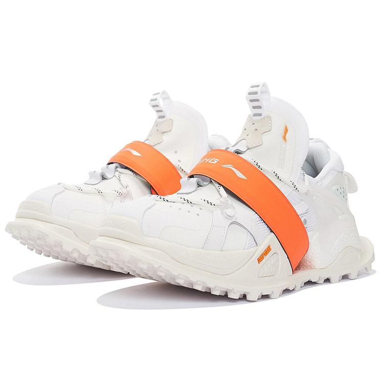 Li Ning Pangu Halo Low Top Sports Casual Shoes Women's White Orange AZGS102-2