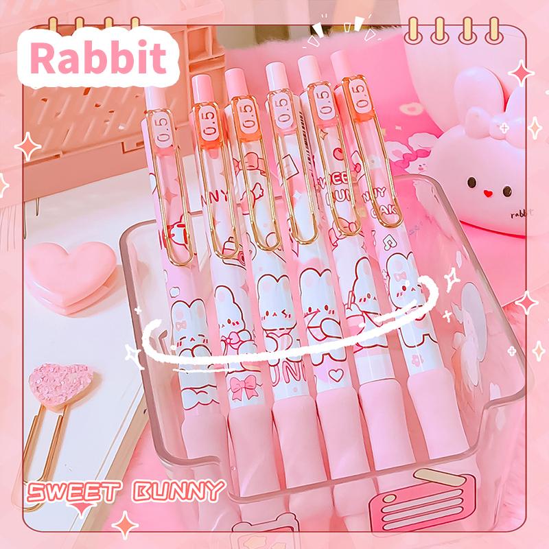 Aesthetic stationery items back to school cute rabbit  Ballpoint pen gel pens Elegant pens Kawaii Stationery supplies cute pens