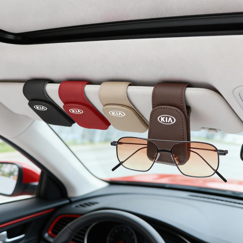 ALAZ2 Car Sunshade Glasses Hook Clip Bracket Magnetic Multifunctional Storage Accessory For Kia Rio Soul Cerato Soent Sportage Picanto