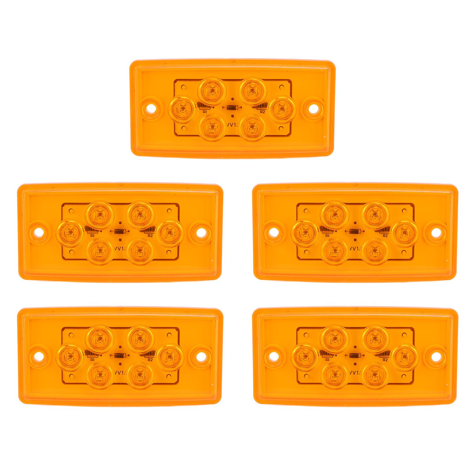 

5 шт. 12 В светодиодные габаритные огни янтарного цвета IP65 водонепроницаемые боковые указатели поворота габаритный фонарь для грузовика автофургона яхты