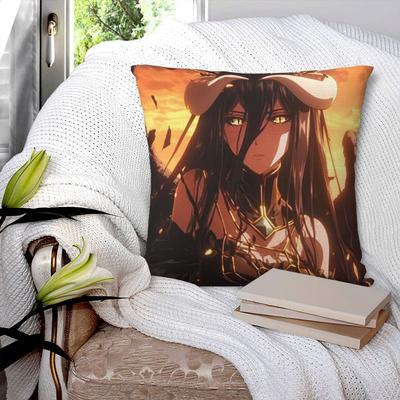Adventure Anime Albedo Overlord Square Pillowcase Cushion Cover Pillow Case Throw Pillow Cover for Home Sofa Living Room