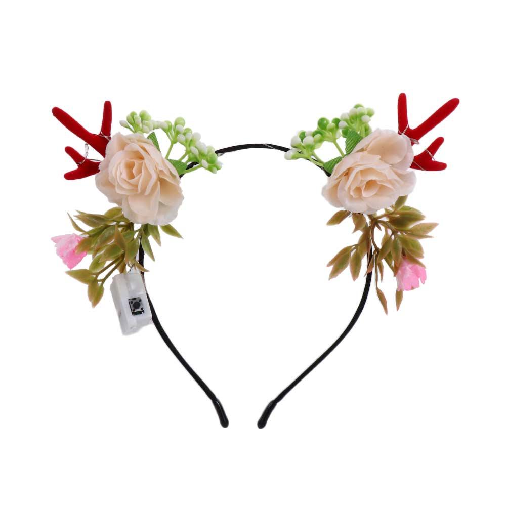 Korean Style Hair Accessories Women Hair Wear Elk Ears Headband Glowing Headband Fairy Deer Ear