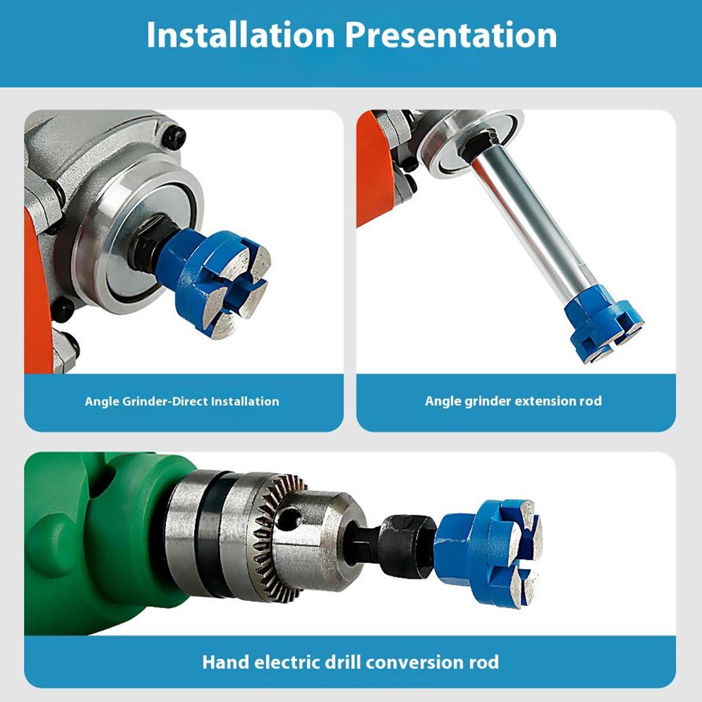 Mini Flat Grinding Head For Stones Angle Grinder Flat Grinding Disc With Extender Pebbles Bottom Deburring Cleaning Flattening