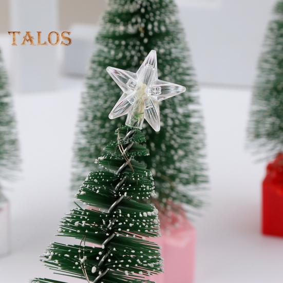 4 sztuki małych ozdób choinkowych z diodami LED zasilane bateriami realistyczne miniaturowe akcesoria na choinkę stołową