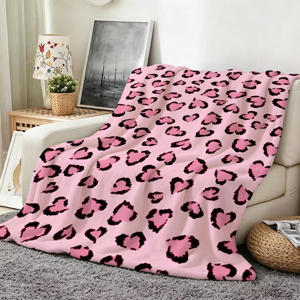 Art leopard print Throw hot Flannel Throw Blanket Suitable for Sofa Living Room Bedroom soft