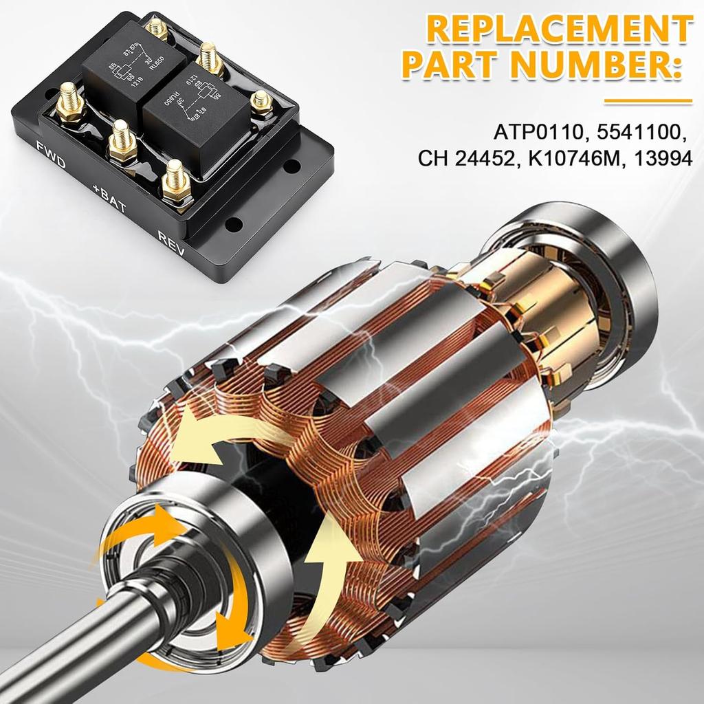 Forward and Reverse Relay Module fit for Tarp or Winch Motor Relay and Lift,Replace 5541100 24452 ATP0110