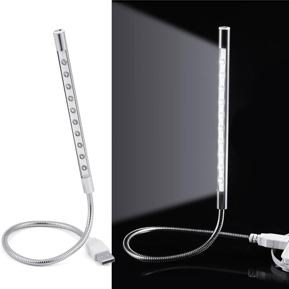 Portable Stylish High Brightness USB 10Pcs LED Lamp Blubs Light for PC  Laptop Silver