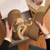 Retro Thick-soled Heightening All-inclusive Birkenstock Snow Cotton Shoes Winter New Cute Bow Fluffy Shoes