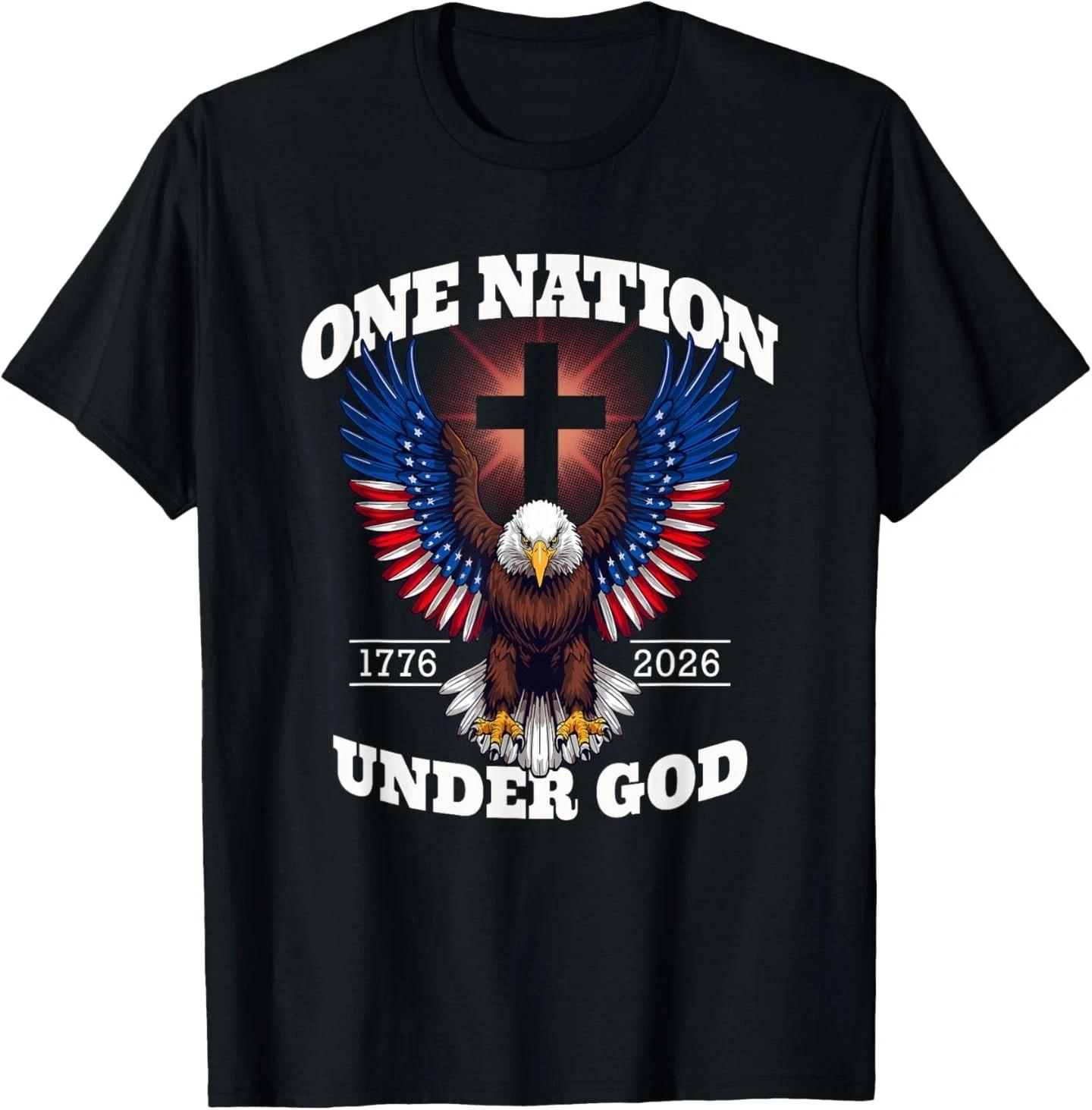 

One Nation Under God Patriotic Eagle Design T-Shirt 4XL
