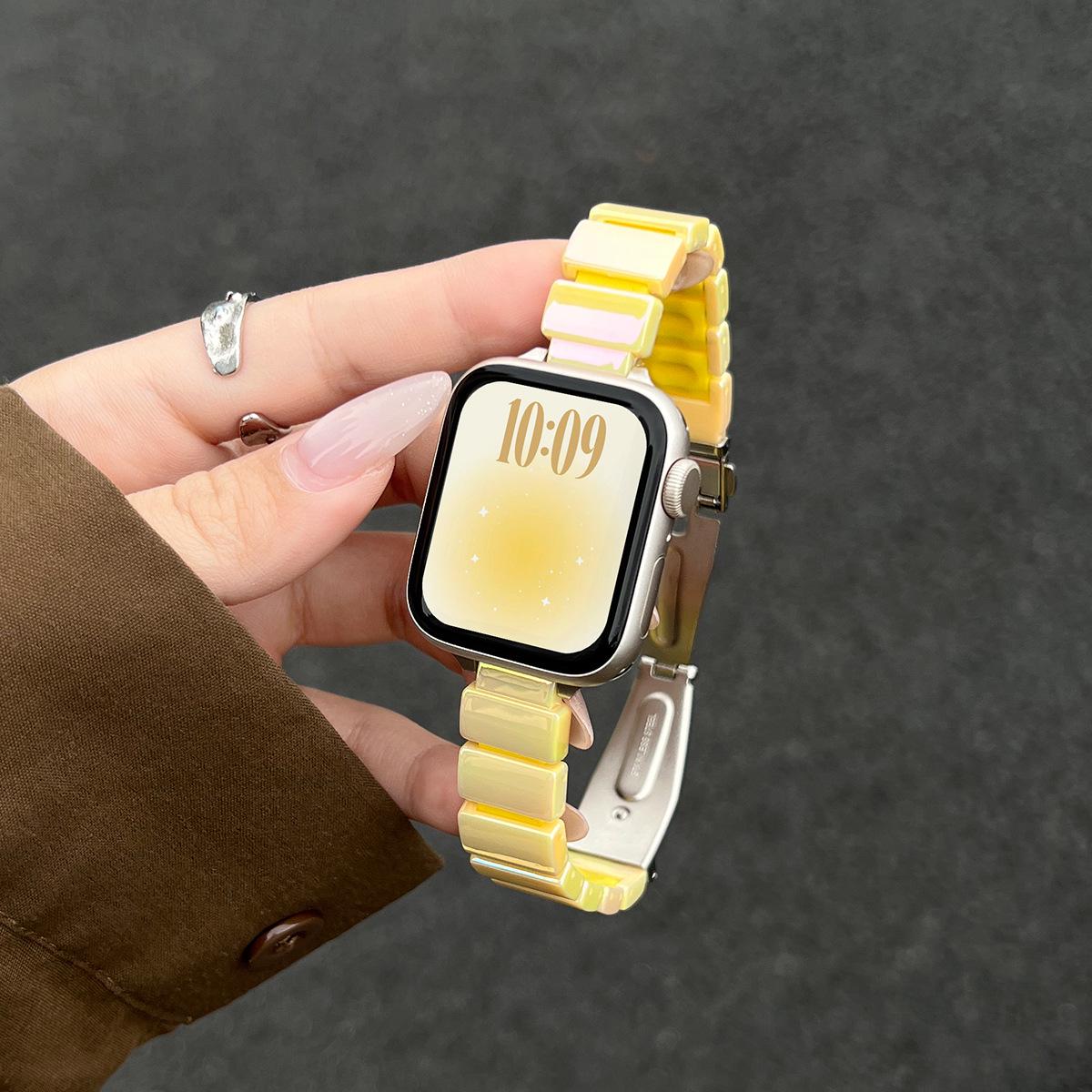 

Compatible with Apple Watch S11: New Summer Strap - Resin & Silicone S10/S9 Bands with a Premium Feel Series 10/11 [42mm]