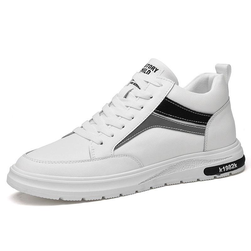 Höhenzunahme Unsichtbar 6 8 10cm Sportsneakers Größer Machen Anheben Leder Weiße Sneakers Freizeit Herren Aufzugsschuhe