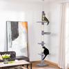 Floor to Ceiling Cat Tree 230-260cm Height Adjustable, 5-Tier Cat Tower with Scratching Posts, Hammock, Perches
