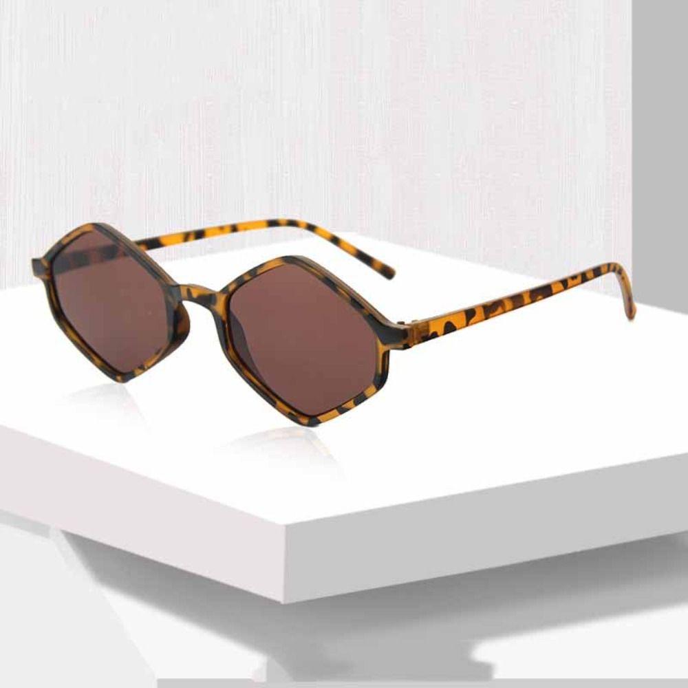 Multicolor Lenses Rhombus Leopard Sunglasses Vintage UV400 Sun Glasses Metal Eyewear Outdoor