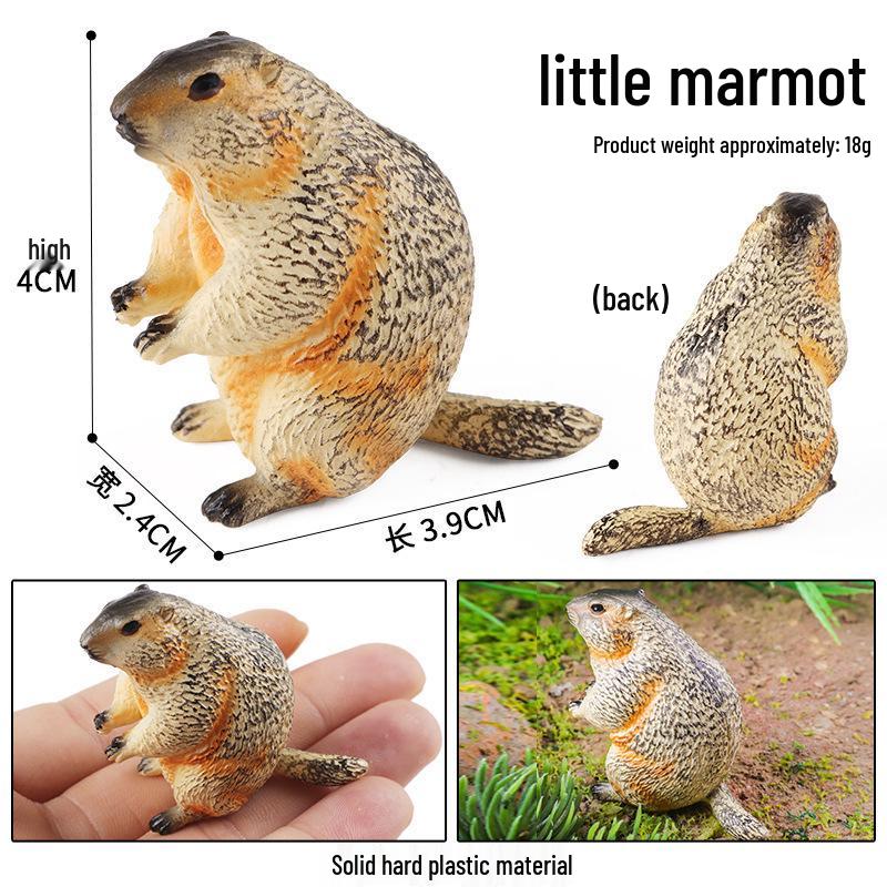 Children s Wildlife Animal Toy Set: Marmot, Mouse & Squirrel Garden Models