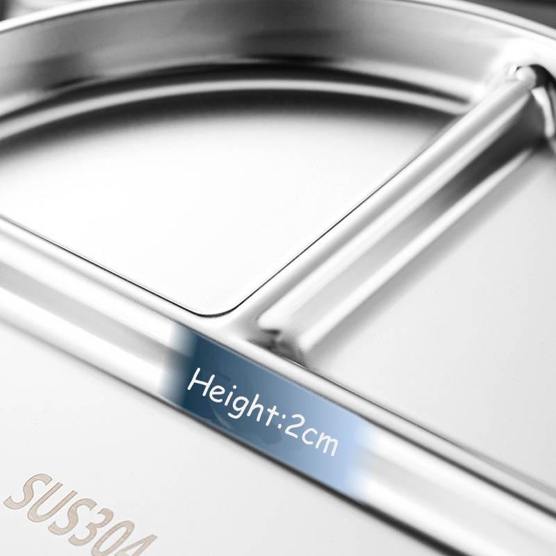 3-przegródkowy talerz obiadowy ze stali nierdzewnej, taca do serwowania, naczynie na przekąski, naczynia z przegródkami na jedzenie, pojemnik na lunch do stołówki szkolnej, narzędzia kuchenne