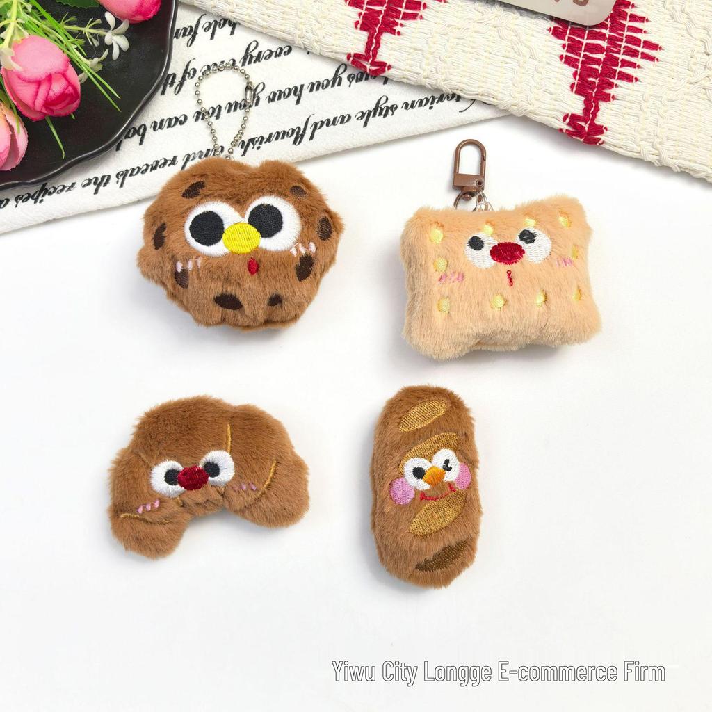 Cartoon Cookie Plush Brooch and Hair Clip Accessory