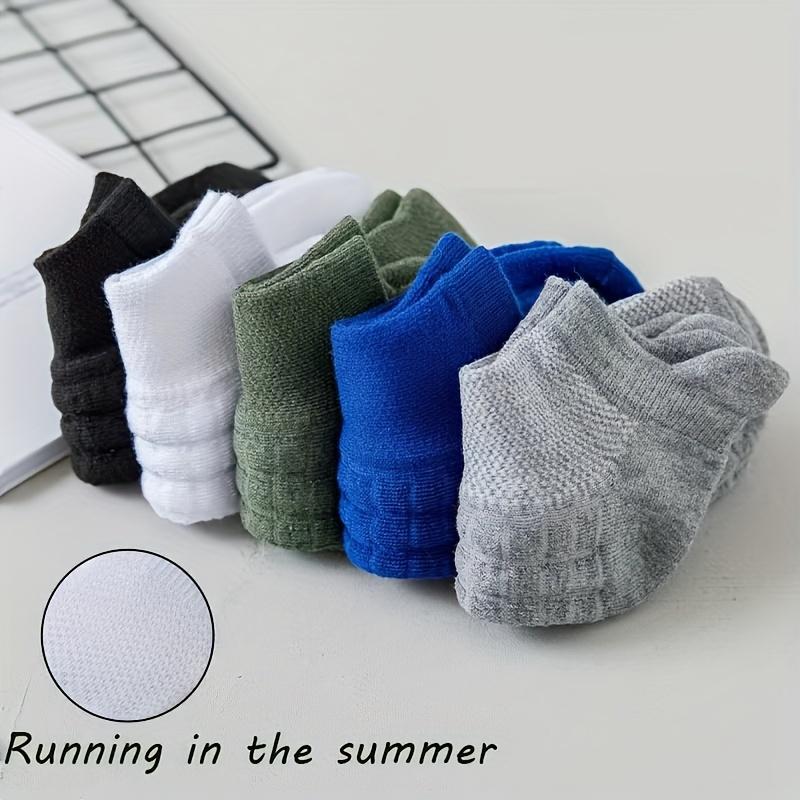 5 Pairs of Padded Spring and Summer Leisure Boat Socks for Men and Women Cotton Breathable Socks