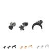 3PCS/Set Damen Stern Mond Herzform Ohrringe Mädchen Abendparty Abschlussball Ohrringe Punk Strass Ohrstecker