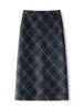 American Retro High Waist Plaid Woolen Skirt - Women's Autumn/Winter 2025 Bodycon Design