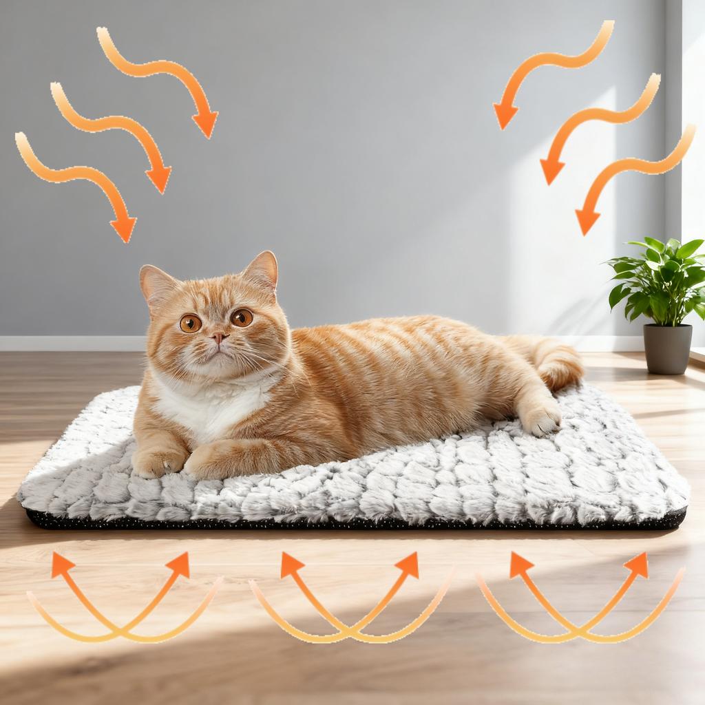 Self-Heating Pet Pads Blanket Puppy Pad Warm Cushion Mat for Cats Dogs Washable Pets with Thermal Body Heat Reflecting Core Pad