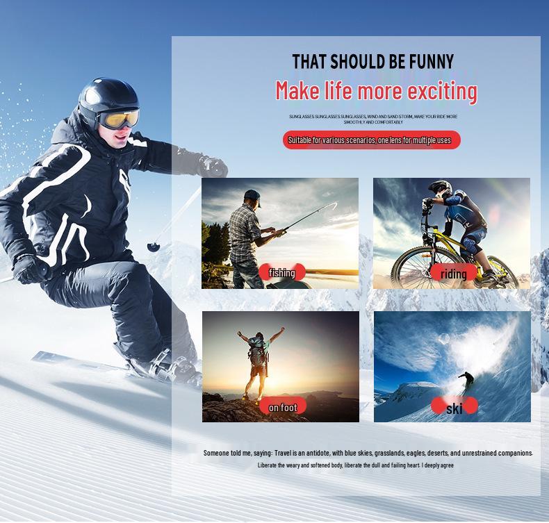 Winter Windproof Motorcycle & Ski Goggles - Anti-Glare, UV Protection, Reflective Sports Glasses