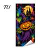Outdoor Festive Atmosphere Decor Halloween Wall Stickers Trash Can Decal Stickers, Spooky Skull Ghost Horror for Bins Decals Garbage Cans, Waterproof