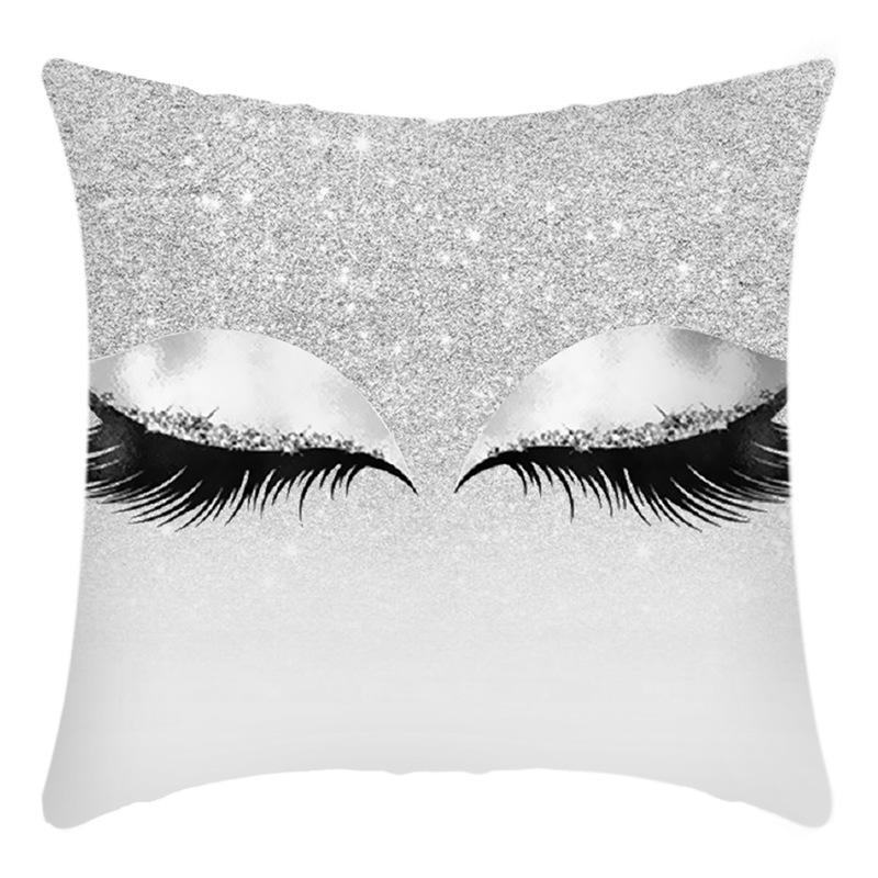 New Light Luxury Series Printing Creative Glitter Eye Shadow Eye Printing Pillow Cover Home Sofa Cushion Cover