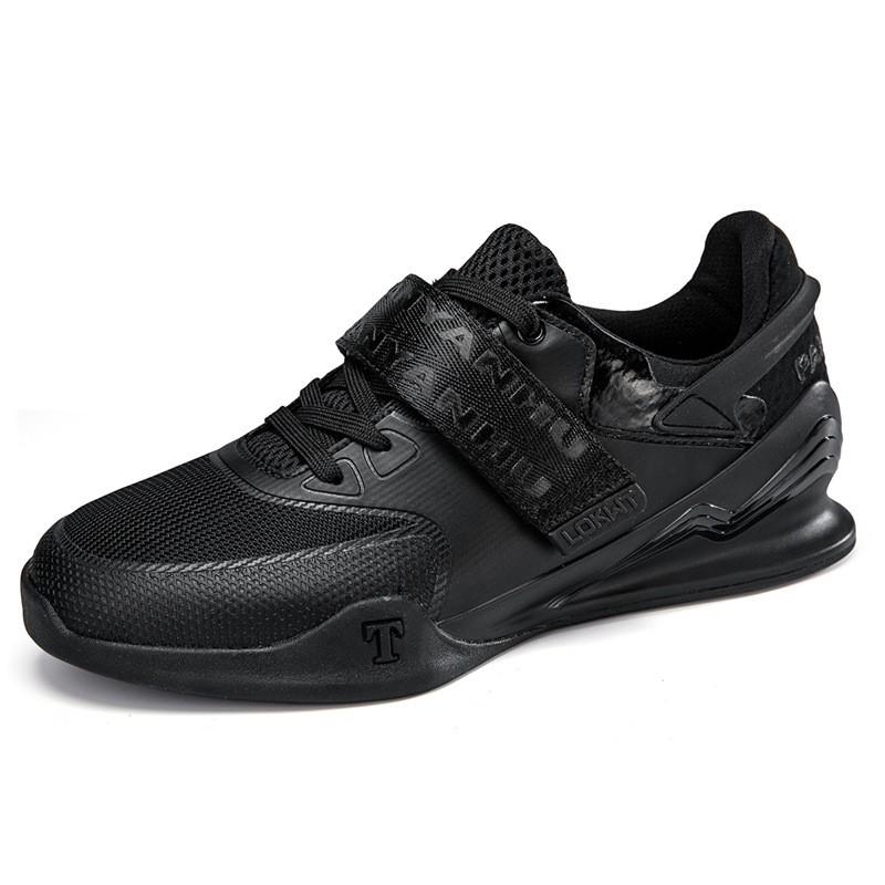 Mens Low-Cut Weightlifting Shoes Squat Training Rubber Sole Anti-Slip Gym Footwear TPU Upper